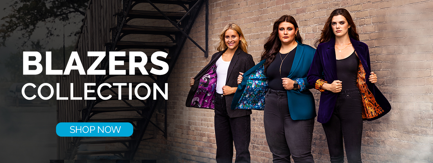 Three people wearing Fun.com Blazers